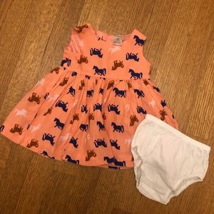 Carter’s baby girls dress and bloomers horses